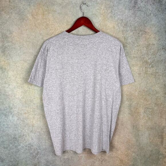 VTG 90s Reebok Logo T Shirt Mens Sz M Gray Red Embroidered Logo Sportswear - Picture 3 of 8